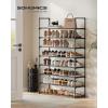 imageSONGMICS Shoe Rack 8Tier Shoe Organizer Metal Storage Shelf Upright or Upside Down for 3240 Pairs Stackable for Entryway 118 x 362 x 565 Inches Black ULSA308BH01Black