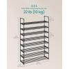 imageSONGMICS Shoe Rack 8Tier Shoe Organizer Metal Storage Shelf Upright or Upside Down for 3240 Pairs Stackable for Entryway 118 x 362 x 565 Inches Black ULSA308BH01Black