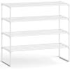imageSONGMICS Shoe Rack 8Tier Shoe Organizer Metal Storage Shelf Upright or Upside Down for 3240 Pairs Stackable for Entryway 118 x 362 x 565 Inches Black ULSA308BH01Pearl White