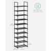 imageSONGMICS Shoe Rack 8Tier Shoe Organizer Metal Storage Shelf Upright or Upside Down for 3240 Pairs Stackable for Entryway 118 x 362 x 565 Inches Black ULSA308BH01Black
