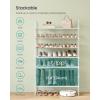 imageSONGMICS Shoe Rack 8Tier Shoe Organizer Metal Storage Shelf Upright or Upside Down for 3240 Pairs Stackable for Entryway 118 x 362 x 565 Inches Black ULSA308BH01Pearl White