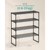 imageSONGMICS Shoe Rack 8Tier Shoe Organizer Metal Storage Shelf Upright or Upside Down for 3240 Pairs Stackable for Entryway 118 x 362 x 565 Inches Black ULSA308BH01Black