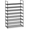 imageSONGMICS Shoe Rack 8Tier Shoe Organizer Metal Storage Shelf Upright or Upside Down for 3240 Pairs Stackable for Entryway 118 x 362 x 565 Inches Black ULSA308BH01Black