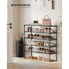 imageSONGMICS Shoe Rack 8Tier Shoe Organizer Metal Storage Shelf Upright or Upside Down for 3240 Pairs Stackable for Entryway 118 x 362 x 565 Inches Black ULSA308BH01Black