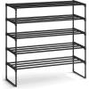 imageSONGMICS Shoe Rack 8Tier Shoe Organizer Metal Storage Shelf Upright or Upside Down for 3240 Pairs Stackable for Entryway 118 x 362 x 565 Inches Black ULSA308BH01Black
