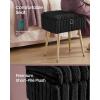 imageSONGMICS Vanity Stool Chair with Storage Makeup Stool Footrest Footstool Ottoman Metal Legs Adjustable Feet for Living Room Bedroom Makeup Room Cappuccino Beige ULOM505LZ02Ink Black