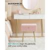 imageSONGMICS Vanity Stool Chair with Storage Makeup Stool Footrest Footstool Ottoman Metal Legs Adjustable Feet for Living Room Bedroom Makeup Room Cappuccino Beige ULOM505LZ02Jelly Pink