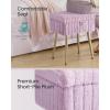 imageSONGMICS Vanity Stool Chair with Storage Makeup Stool Footrest Footstool Ottoman Metal Legs Adjustable Feet for Living Room Bedroom Makeup Room Cappuccino Beige ULOM505LZ02Light Lilac