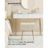 imageSONGMICS Vanity Stool Chair with Storage Makeup Stool Footrest Footstool Ottoman Metal Legs Adjustable Feet for Living Room Bedroom Makeup Room Cappuccino Beige ULOM505LZ02Cappuccino Beige