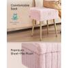 imageSONGMICS Vanity Stool Chair with Storage Makeup Stool Footrest Footstool Ottoman Metal Legs Adjustable Feet for Living Room Bedroom Makeup Room Cappuccino Beige ULOM505LZ02Jelly Pink