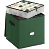 imageSONGMICS Christmas Ornament Storage Boxes Set of 2 Dual Zippers Stackable Christmas Storage Containers with Lid 16 Trays 600D Oxford 3Inch 256 Slots Cherry Red URFB043R01Forest Green