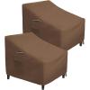 imageSONGMICS Patio Chair Covers Set of 2 Lounge Deep Seat Cover 600D HeavyDuty Outdoor Furniture Cover Waterproof and AntiFade Brown UGCC008R01