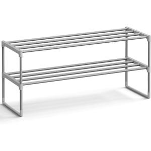 imageSONGMICS Shoe Rack 8Tier Shoe Organizer Metal Storage Shelf Upright or Upside Down for 3240 Pairs Stackable for Entryway 118 x 362 x 565 Inches Black ULSA308BH01Grey