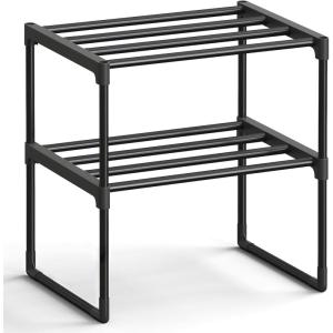 imageSONGMICS Shoe Rack 8Tier Shoe Organizer Metal Storage Shelf Upright or Upside Down for 3240 Pairs Stackable for Entryway 118 x 362 x 565 Inches Black ULSA308BH01Black