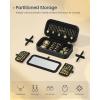 imageSONGMICS 2Layer Jewelry Box with Handle and Rectangular Travel Jewelry Box Bundle Removable Jewelry Tray with Mirror PU Zippers Gift Idea Ink Black UJBC165B01 and UJBC180B01