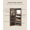 imageSONGMICS 55 Inches Tall Spacious Jewelry Cabinet Jewelry Armoire with LightUp Interior Mirror Wall or Door Mounted Jewelry Storage Organizer Lockable Gift Idea Black UJJC032BZ01Rustic Brown
