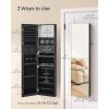 imageSONGMICS 55 Inches Tall Spacious Jewelry Cabinet Jewelry Armoire with LightUp Interior Mirror Wall or Door Mounted Jewelry Storage Organizer Lockable Gift Idea Black UJJC032BZ01Black