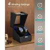 imageSONGMICS Automatic Double Watch Winder Box with Quiet Motor for Automatic Watches with LED Light Adjustable Pillow Lock 4 Winding Settings Includes a USBC Charging Cable Black UJWB031B01