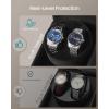 imageSONGMICS Automatic Double Watch Winder Box with Quiet Motor for Automatic Watches with LED Light Adjustable Pillow Lock 4 Winding Settings Includes a USBC Charging Cable Black UJWB031B01
