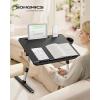 imageSONGMICS Bed Laptop Desk Foldable Bed Desk for Laptop 157 x 22 Inches Large Desktop 120 Stepless Tilt Adjustable Height Cup Holder Tray Portable Bed Sofa Table Ink Black ULLD113BC01Ink Black