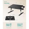 imageSONGMICS Bed Laptop Desk Foldable Bed Desk for Laptop 157 x 22 Inches Large Desktop 120 Stepless Tilt Adjustable Height Cup Holder Tray Portable Bed Sofa Table Ink Black ULLD113BC01Ink Black