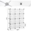 imageSONGMICS Cube Storage Organizer Set of 16 Plastic Cubes Closet Storage Shelves DIY Plastic Closet Cabinet Modular Bookcase Shelving with Doors for Bedroom Living Room White ULPC44BSV1White
