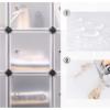 imageSONGMICS Cube Storage Organizer Set of 16 Plastic Cubes Closet Storage Shelves DIY Plastic Closet Cabinet Modular Bookcase Shelving with Doors for Bedroom Living Room White ULPC44BSV1White
