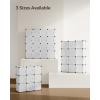 imageSONGMICS Cube Storage Organizer Set of 16 Plastic Cubes Closet Storage Shelves DIY Plastic Closet Cabinet Modular Bookcase Shelving with Doors for Bedroom Living Room White ULPC44BSV1White