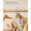 imageSONGMICS Extra Wide Wooden Suit Hangers Set of 10 Clothes Hangers Swivel Hooks NonSlip Bars for Outfits Suits Coats Shirts Dresses Walnut Color UCRW050KZ01Natural Color