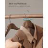 imageSONGMICS Extra Wide Wooden Suit Hangers Set of 10 Clothes Hangers Swivel Hooks NonSlip Bars for Outfits Suits Coats Shirts Dresses Walnut Color UCRW050KZ01Walnut Color