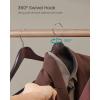 imageSONGMICS Extra Wide Wooden Suit Hangers Set of 10 Clothes Hangers Swivel Hooks NonSlip Bars for Outfits Suits Coats Shirts Dresses Walnut Color UCRW050KZ01Mahogany