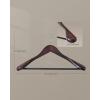 imageSONGMICS Extra Wide Wooden Suit Hangers Set of 10 Clothes Hangers Swivel Hooks NonSlip Bars for Outfits Suits Coats Shirts Dresses Walnut Color UCRW050KZ01Mahogany