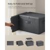 imageSONGMICS Foldable Storage Organizer Boxes Set of 6 Storage Basket Bins with Lids Handles Clothes Organizer 157 x 118 x 98 Inches NonWoven Fabric Slate Gray URZB003G02Slate Gray