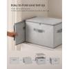 imageSONGMICS Foldable Storage Organizer Boxes Set of 6 Storage Basket Bins with Lids Handles Clothes Organizer 157 x 118 x 98 Inches NonWoven Fabric Slate Gray URZB003G02Dove Gray