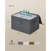 imageSONGMICS Foldable Storage Organizer Boxes Set of 6 Storage Basket Bins with Lids Handles Clothes Organizer 157 x 118 x 98 Inches NonWoven Fabric Slate Gray URZB003G02Slate Gray