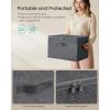 imageSONGMICS Foldable Storage Organizer Boxes Set of 6 Storage Basket Bins with Lids Handles Clothes Organizer 157 x 118 x 98 Inches NonWoven Fabric Slate Gray URZB003G02Slate Gray