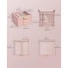 imageSONGMICS GISELLA Collection  Jewelry Box Organizer 3Layer Jewelry Storage with 2 Drawers Shiny Metal Hardware Glass Lid Modern 8 x 91 x 53 Inches Jelly Pink and Gold Color UJBC239SA01SJelly Pink  Gold Color