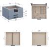 imageSONGMICS GISELLA Collection  Jewelry Box Organizer 3Layer Jewelry Storage with 2 Drawers Shiny Metal Hardware Glass Lid Modern 8 x 91 x 53 Inches Jelly Pink and Gold Color UJBC239SA01SSmoky Blue  Silver