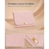imageSONGMICS HOME Travel Jewelry Case Foldable Jewelry Organizer with Mirror Sectioned Storage Large Capacity Woven Embossed PU Leather Gift Idea Jelly Pink UJBC196R01Jelly Pink