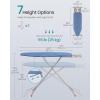 imageSONGMICS Ironing Board Retractable Iron Rest Foldable Iron Board 43 x 13 Inches SpaceSaving Height Adjustable Padded with Cover Hook Midnight Blue ULLB003QP03SMidnight Blue
