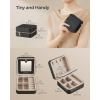 imageSONGMICS Jewelry Box 45 x 45 x 22 Inches Travel Jewelry Box with Interior Mirror PU Leather Jewelry Storage for Women Small Jewelry Organizer Portable Gift Idea Ink Black UJBC146BKV1Ink Black