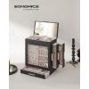 imageSONGMICS Jewelry Box with Glass Window 5Layer Jewelry Organizer with 3 Side Drawers Jewelry Storage with Big Mirror Modern 61 x 103 x 126 Inches Smoky Blue and Metallic Gold UJBC162Q01Ink Black  Metallic Gold