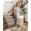 imageSONGMICS Laundry Hamper Cotton Rope Laundry Basket with Handles for Children Toys Clothing Living Room Bedroom 158 Gallons 138 x 138 x 197 Inches White and Grayish Brown URLH061LZ01White  Grayish Brown