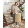imageSONGMICS Laundry Hamper Cotton Rope Laundry Basket with Handles for Children Toys Clothing Living Room Bedroom 158 Gallons 138 x 138 x 197 Inches White and Grayish Brown URLH061LZ01Yellowish Brown