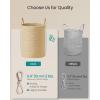 imageSONGMICS Laundry Hamper Cotton Rope Laundry Basket with Handles for Children Toys Clothing Living Room Bedroom 158 Gallons 138 x 138 x 197 Inches White and Grayish Brown URLH061LZ01Yellowish Brown