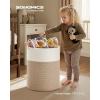 imageSONGMICS Laundry Hamper Cotton Rope Laundry Basket with Handles for Children Toys Clothing Living Room Bedroom 158 Gallons 138 x 138 x 197 Inches White and Grayish Brown URLH061LZ01White  Grayish Brown