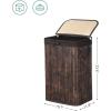 imageSONGMICS Laundry Hamper with Lid Bamboo Laundry Basket with Liner Bag Foldable Storage Hamper with Handles in Bedroom Closet Laundry 72L Rustic Brown ULCB10WNRustic Brown