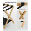 imageSONGMICS Luggage Rack Bamboo Luggage Rack for Guest Room Folding Suitcase Stand for Hotel Bedroom HeavyDuty Holds up to 131 lb Natural Beige URLR007N01Natural Beige
