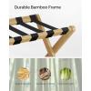 imageSONGMICS Luggage Rack Bamboo Luggage Rack for Guest Room Folding Suitcase Stand for Hotel Bedroom HeavyDuty Holds up to 131 lb Natural Beige URLR007N01Natural Beige