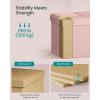 imageSONGMICS Mazie Collection  43 Inches Storage Ottoman Foldable Storage Bench with Flipping Lid 660 lb Load Capacity for Entryway Living Room Bedroom Velvet Fabric Pale Blue ULSF078QQ03Jelly Pink
